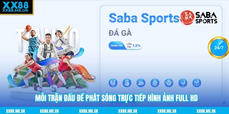 Mỗi trận đấu đề phát sóng trực tiếp hình ảnh full HD